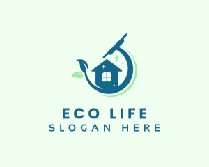 Squeegee House Cleaner logo design