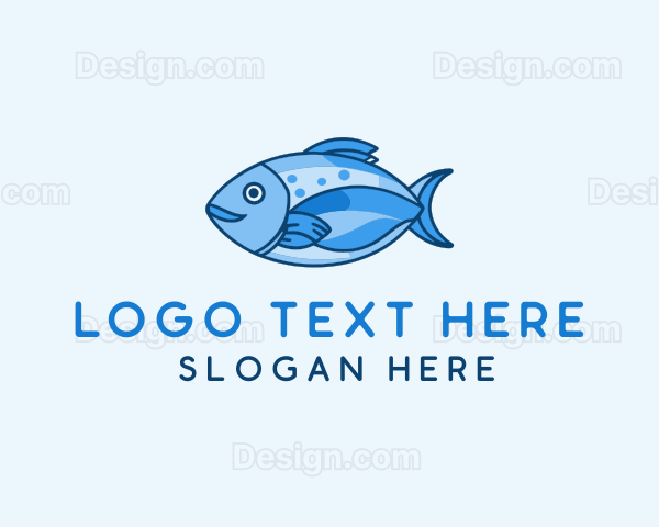 Blue Aquatic Sea Fish Logo