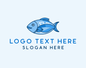 Blue Aquatic Sea Fish logo