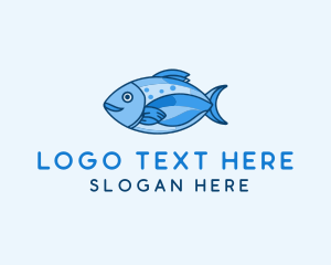 Blue Aquatic Sea Fish Logo