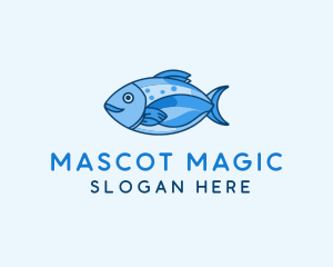 Blue Aquatic Sea Fish logo design