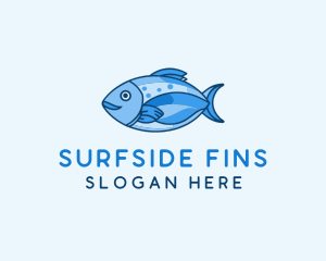 Blue Aquatic Sea Fish logo