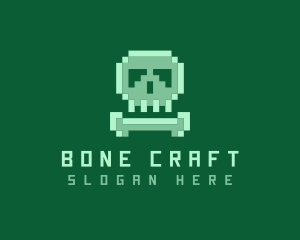 Pixelated Skull Bone logo