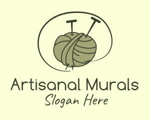 Knitting Needle Thread logo design