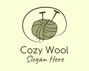 Knitting Needle Thread logo design