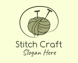 Knitting Needle Thread logo design