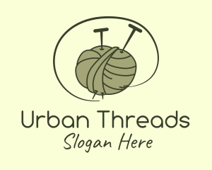 Knitting Needle Thread logo design