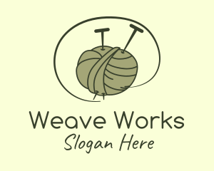 Knitting Needle Thread logo design