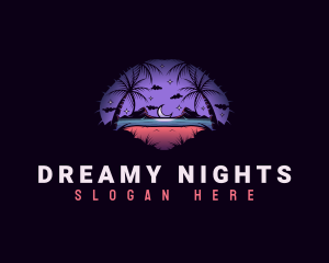 Night Ocean Beach logo design