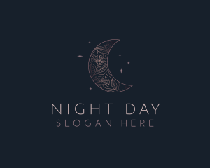 Moon Night Floral logo design