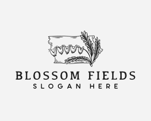 Iowa Dutchman Breeches Flower logo design