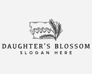 Iowa Dutchman Breeches Flower logo design