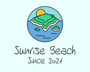 Tropical Beach Island logo design