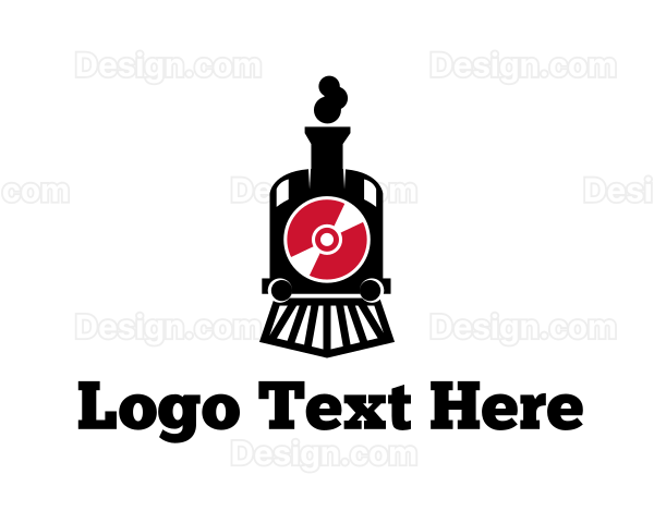Disc Train Locomotive Logo