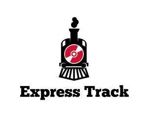 Disc Train Locomotive logo design