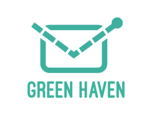 Green Email Envelope logo design