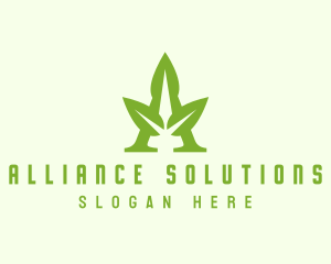 Green Triple Leaf A logo design