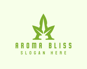 Green Triple Leaf A logo design