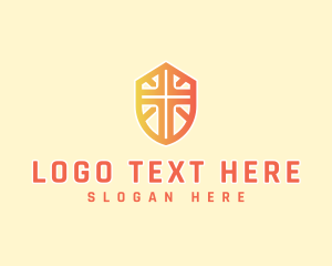 Religious Cross Shield logo