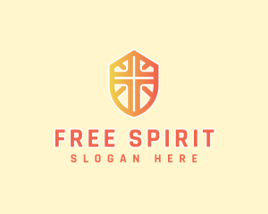 Religious Cross Shield logo design