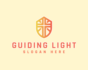 Religious Cross Shield logo design