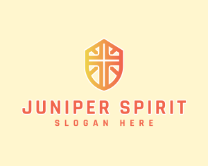 Religious Cross Shield logo design