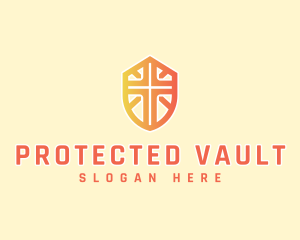 Religious Cross Shield logo design