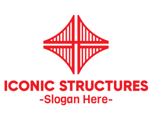 Red Bridge Structure logo design