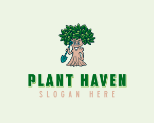 Tree Shovel Planting logo design