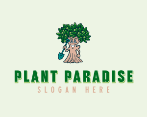 Tree Shovel Planting logo design