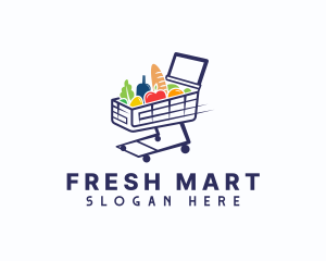 Grocery Mart Cart logo design