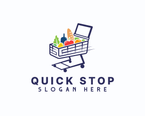 Grocery Mart Cart logo design