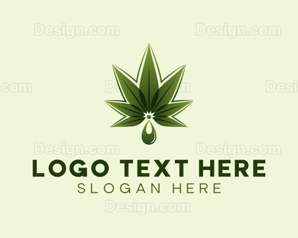 Marijuana Leaf Droplet Logo