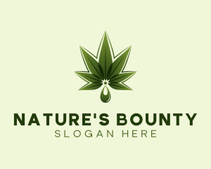 Marijuana Leaf Droplet logo design