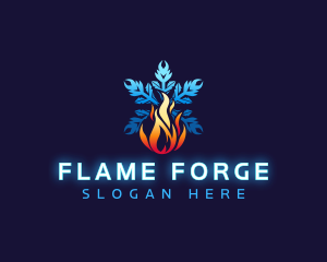 Snowflake Fire Ice logo design