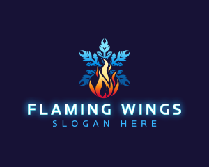 Snowflake Fire Ice logo design