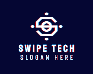 Glitch Technology Letter S logo design