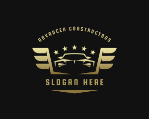 Golden Car Wings logo design