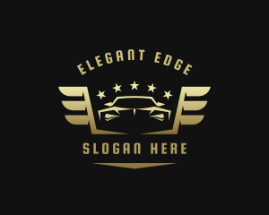 Golden Car Wings logo design