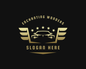 Golden Car Wings logo design