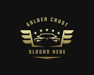 Golden Car Wings logo design