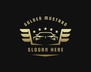 Golden Car Wings logo design