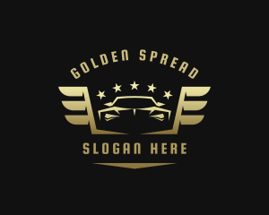 Golden Car Wings logo design