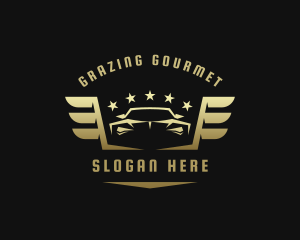 Golden Car Wings logo design