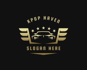 Golden Car Wings logo design