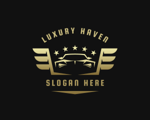 Golden Car Wings logo design