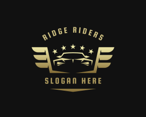 Golden Car Wings logo design