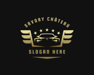 Golden Car Wings logo design