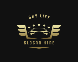 Golden Car Wings logo design