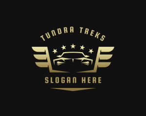 Golden Car Wings logo design